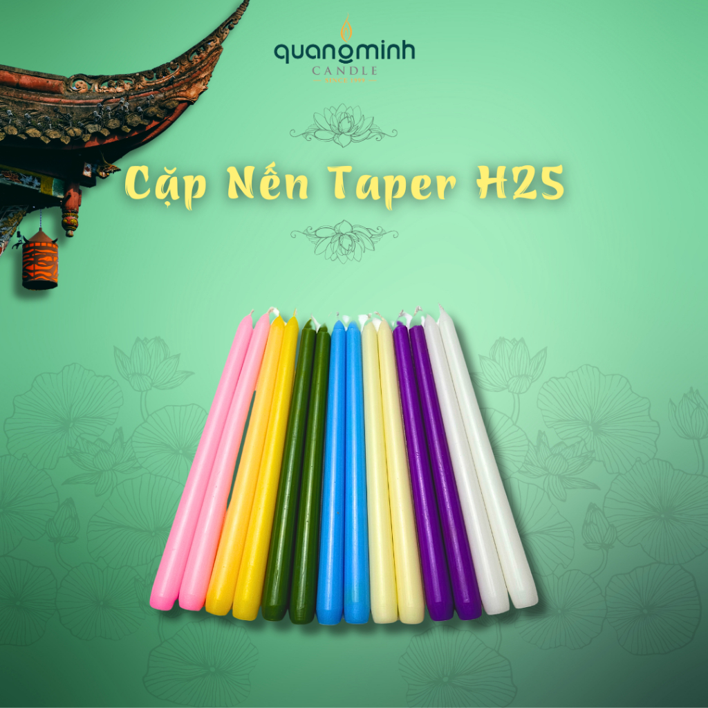 Cặp Nến Taper H25 - Quang Minh Candle