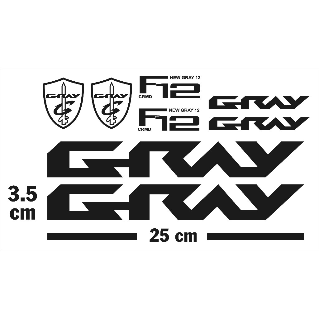 Tem GRAY F12 - F15 dán khung xe đạp