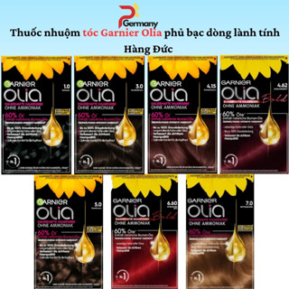  NHUỘM TÓC GARNIER OLIA  phủ bạc CHỨA NHIỀU DẦU DƯỠNG  60% dầu dưỡng  hàng Đức 