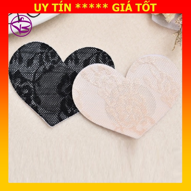 Combo 10 miếng dán ti lụa hình trái tim dùng 1 lần (5 cặp)