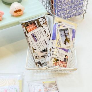 Set 140 hình dán sticker và postcard trang trí sổ tay Crabit Journal Kit