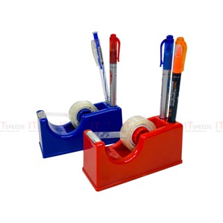 Bàn Cắt Băng Keo, Băng Dính Để Bàn Dân Hoa 300, Có Cắm Bút, Nhựa ABS, Lưỡi Dao Bén, Dùng Cho Băng Keo Văn Phòng < 3cm