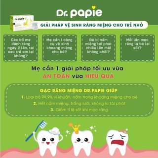 Gạc răng miệng Dr.papie - Làm sạch khoang miệng - Hộp to 30 gói