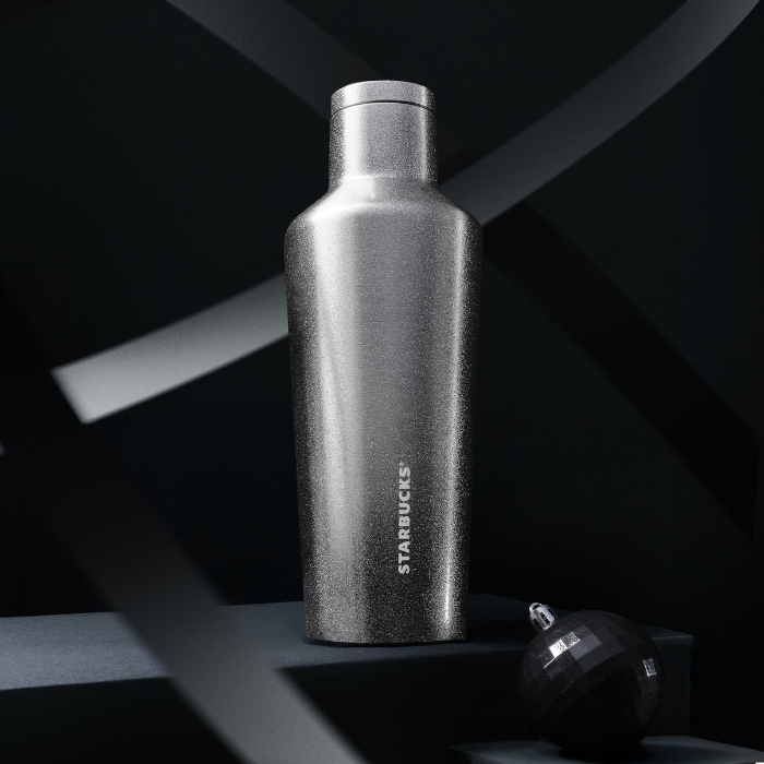  Bình Starbucks giữ nhiệt WTBL 16OZ  473ml  SS SILVER GREY HOL GLITTER 