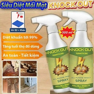 Chai Xịt Mối Mọt Tận Gốc Knock Out 500ml Nguồn Gốc Thảo Mộc, Diệt Mối Mọt Gỗ, Tủ Bếp, Sàn Gỗ, Vệ Sinh Đồ Gia Dụng