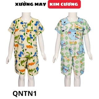 Đồ bộ tole lanh bé trai KIM CƯƠNG, cộc tay mặc mùa hè QNTN1