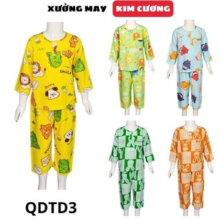 Đồ bộ tole lanh bé trai quần dài tay dài cho bé mặc ngủ Kim Cương QDTD3