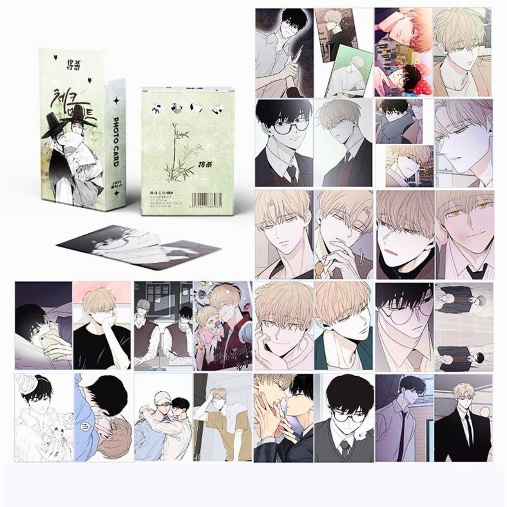 Hộp ảnh lomo Checkmate Chiếu Tướng Korean Comics card manhwa boylove bl 50-55 tấm thẻ sưu tầm