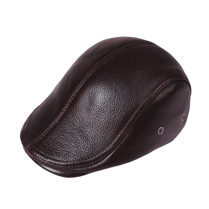Mũ beret nam da bò tặng ông tặng bố M118 có bịt tai có chỉnh size