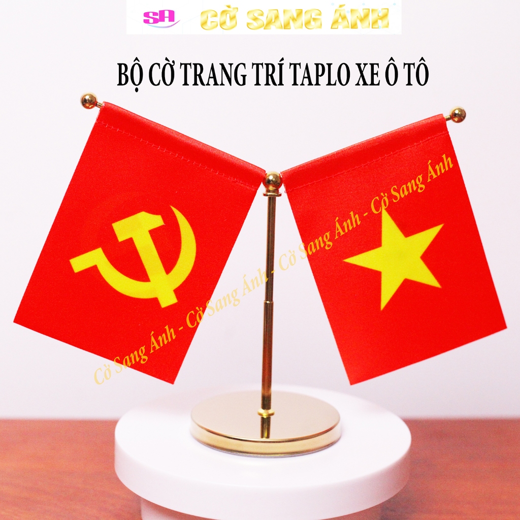 Bộ cờ để taplo xe ô tô cắm 2 cờ tùy chọn