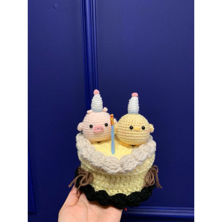 Bánh kem bằng len handmade size 11cm và 13cm (không mở nắp,không kèm hộp ạ)(lựa mẫu ib shop nha💐💐)