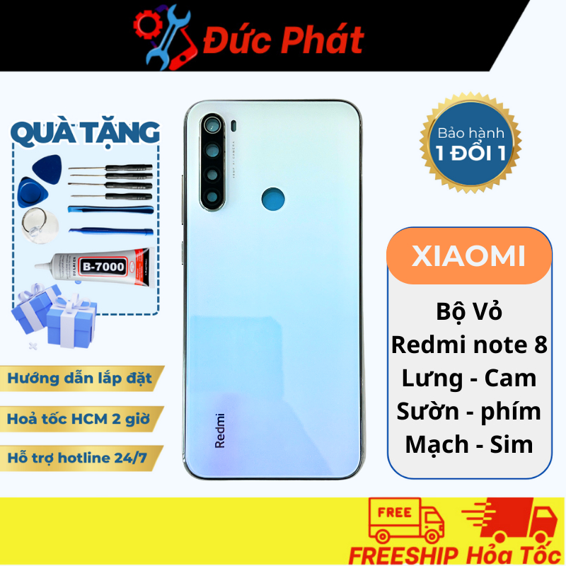 Bộ vỏ + lưng cam Xiaomi note 8 - (Tặng kèm keo dán và bộ sửa)