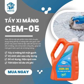 Chất Tẩy Xi Măng CEM-05 - Can 2L ( Tẩy Xi Măng Sau Xây Dựng)