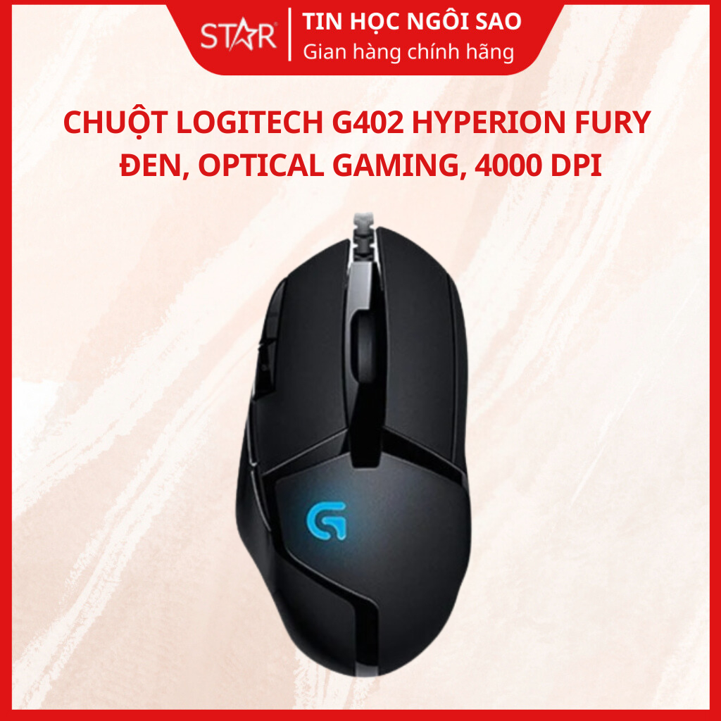 Chuột Logitech G402 Hyperion Fury | Đen, Optical Gaming, 4000 DPI - Bảo hành 24 tháng