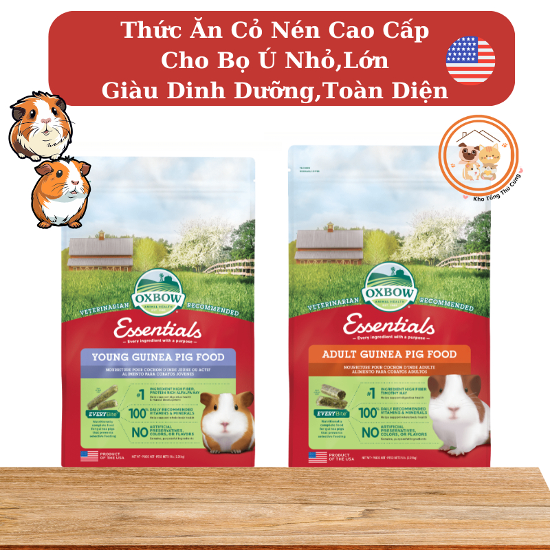 Dùng thử 500g ,1kg Thức Ăn Cỏ Nén Viên Oxbow GunieaPig nhập Mỹ cho Bọ Ú chuột lang nhỏ,lớn, giàu din