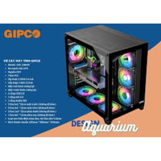 Vỏ Case máy tính GIPCO AQUARIUM - Form ATX Black and White