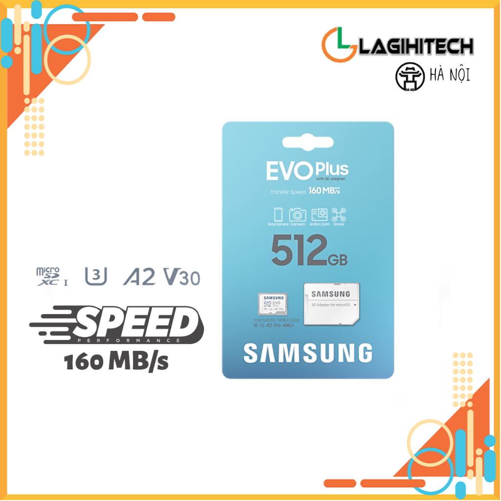 ( MODEL 160MB/s ) Thẻ nhớ microSDXC Samsung Evo Plus 64GB / 128GB / 256GB Class 10 - Hàng nhập khẩu