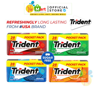 Kẹo Gum Trident Không Đường Sugarfree Thơm Mát Đủ Hương Vị - Thái Lan