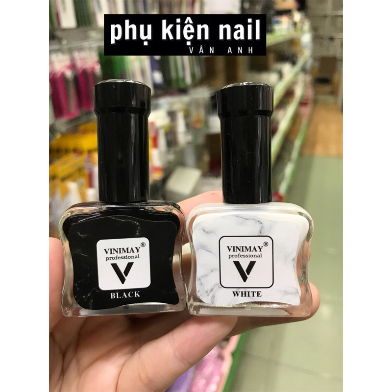 Cồn loang trắng, đen Vinimay - Loang cồn trang trí móng tay 15ml (lẻ 1 chai)