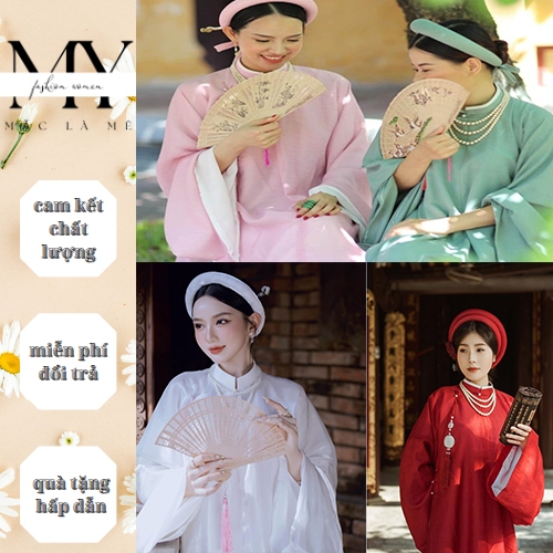  Áo tấc cổ phục ngũ thân nữ freesize 2 lớp tay thụng to lót lụa nhật cao cấp - áo dài MYMY 