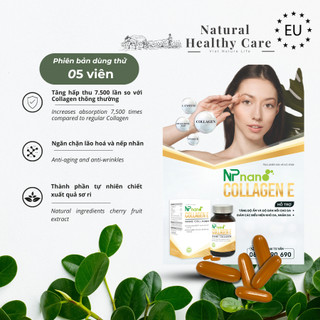 Gói 5 viên - Viên uống đẹp da NP NATURE NANO COLLAGEN E Vnatur