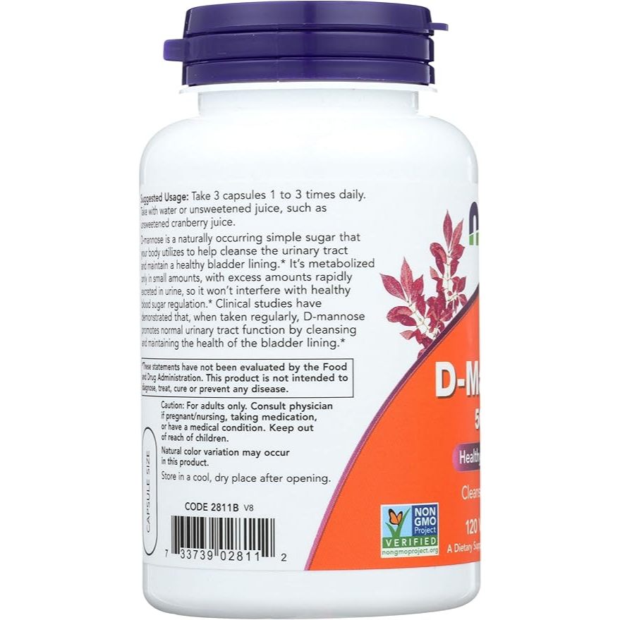 Now Foods D-Mannose 500mg - Viên Uống Hỗ Trợ Bàng Quang Và Tiết Niệu Khỏe Mạnh 120 viên