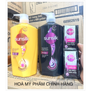 ( TẶNG QUÀ ) Dầu gội Sunsilk 900g vàng và đen 900g tặng 10 gói xả đen