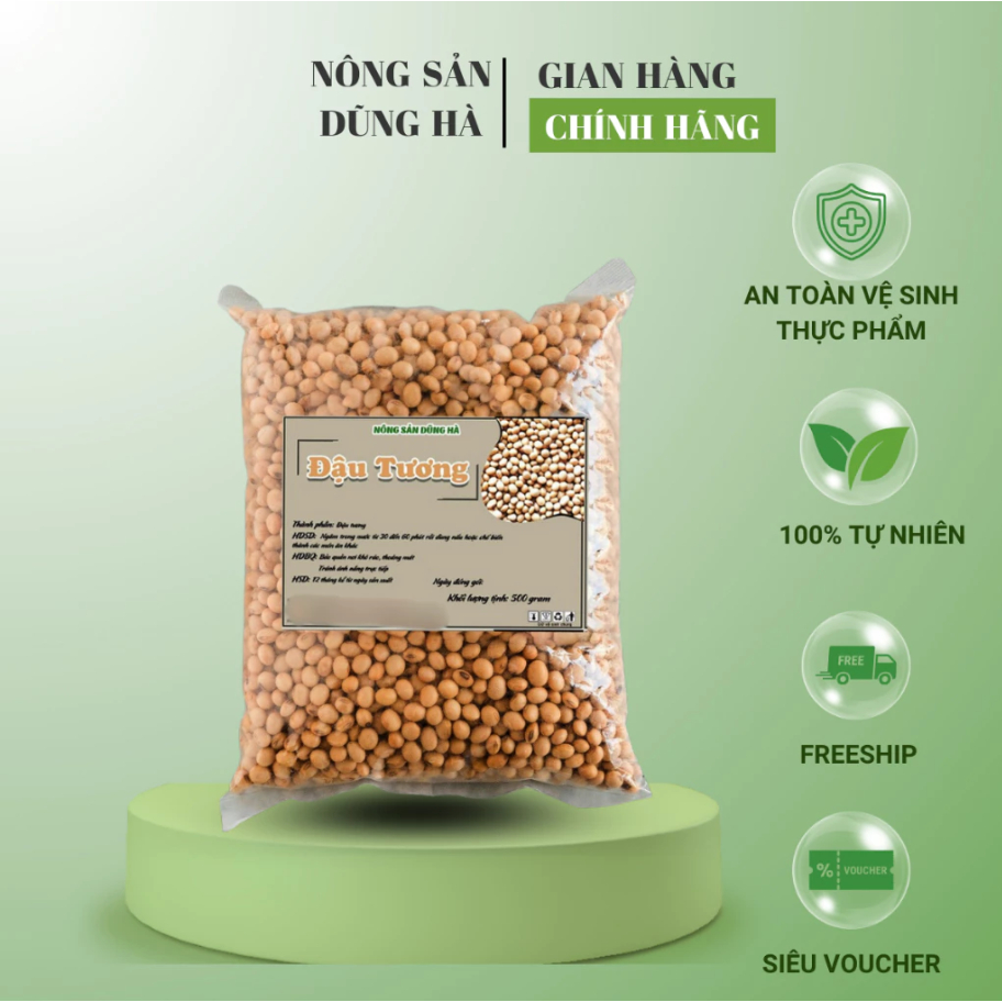 Đậu Tương (Đậu Nành) Loại 1 – Hạt To, Chắc Đều – Gói 1kg – Làm Sữa, Làm Đậu Phụ