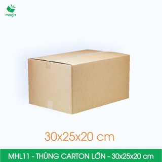 Mhl11 - 30x25x20cm - combo 10 thùng carton đóng hàng lớn - hộp carton size lớn | magix packaging