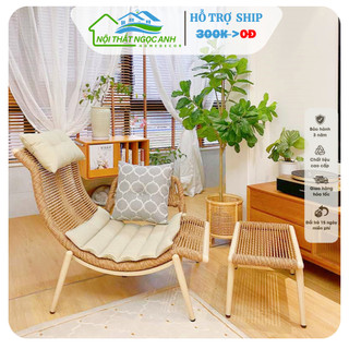  Ghế cánh én tựa lưng mây nhựa thư giãn decor ban công sân vườn quán cafe phòng khách sang trọng Nội Thất Ngọc Anh 