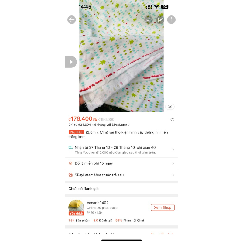 1m vải thô kiện