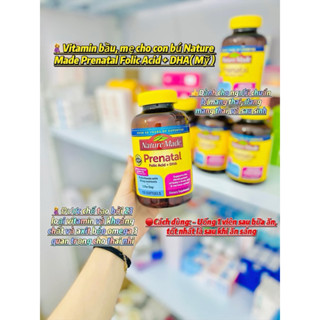 2027 [Chính Hãng - Đi Air -]Bổ bầu dành cho bà bầu Nature Made Prenatal Multi + DHA 200mg Mỹ