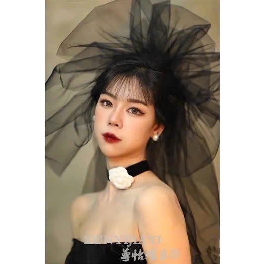 Voan phồng màu đen, voan chụp hình màu đen