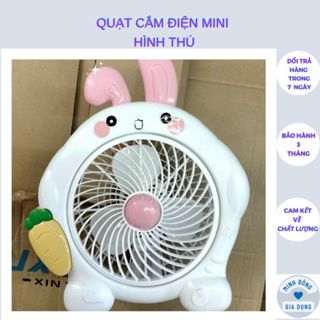 Quạt mini hình thỏ trắng để bàn cắm điện văn phòng, Quạt văn phòng để bàn mini hình thỏ trắng