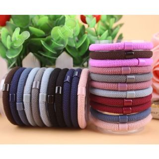 PKT712024 - Sỉ 10 buộc tóc trơn đen đơn giản nhiều màu dễ cột