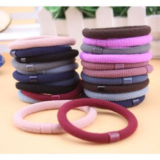 PKT712024 - Sỉ 10 buộc tóc trơn đen đơn giản nhiều màu dễ cột