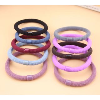 PKT712024 - Sỉ 10 buộc tóc trơn đen đơn giản nhiều màu dễ cột