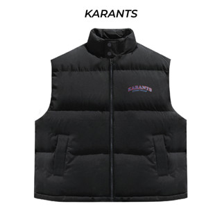 Áo Phao Gile Thêu Karants Cộc Tay Form Boxy Dấu Khoá Kéo Mùa Thu Đông Nam Nữ Unisex Local Brand |BST Thu Đông| - AK09