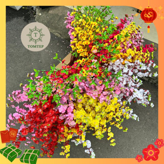 {Tết 2025} Sỉ combo 10 cành hoa đào, cành hoa mai giả trang trí Tết hàng chuẩn