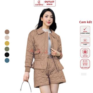 Áo khoác phao nữ CARDINA siêu nhẹ cao cấp chần trám 2 mặt thời trang vải gió Nhật chống nước | Áo khoác dày Cadina