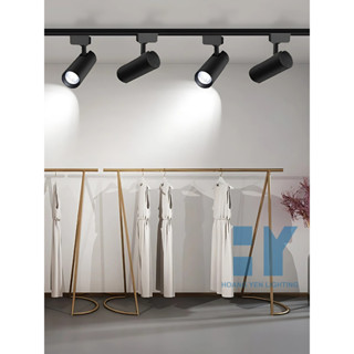 Combo 4 Đèn Rọi Ray Ống Bơ 12w/ 20w/ 30w + 1 Thanh Ray 1,5m Trang Trí Cửa Hàng Quần Áo