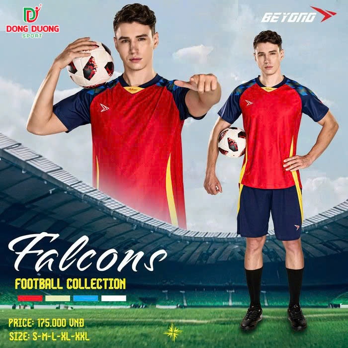 [IN TÊN + SỐ THEO YÊU CẦU] Bộ quấn áo bóng đá không logo Beyono Falcons