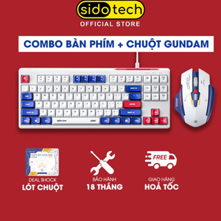 Combo bàn phím chuột gundam SIDOTECH INK9 giả cơ 87 key có dây silent chuột không dây gaming F9