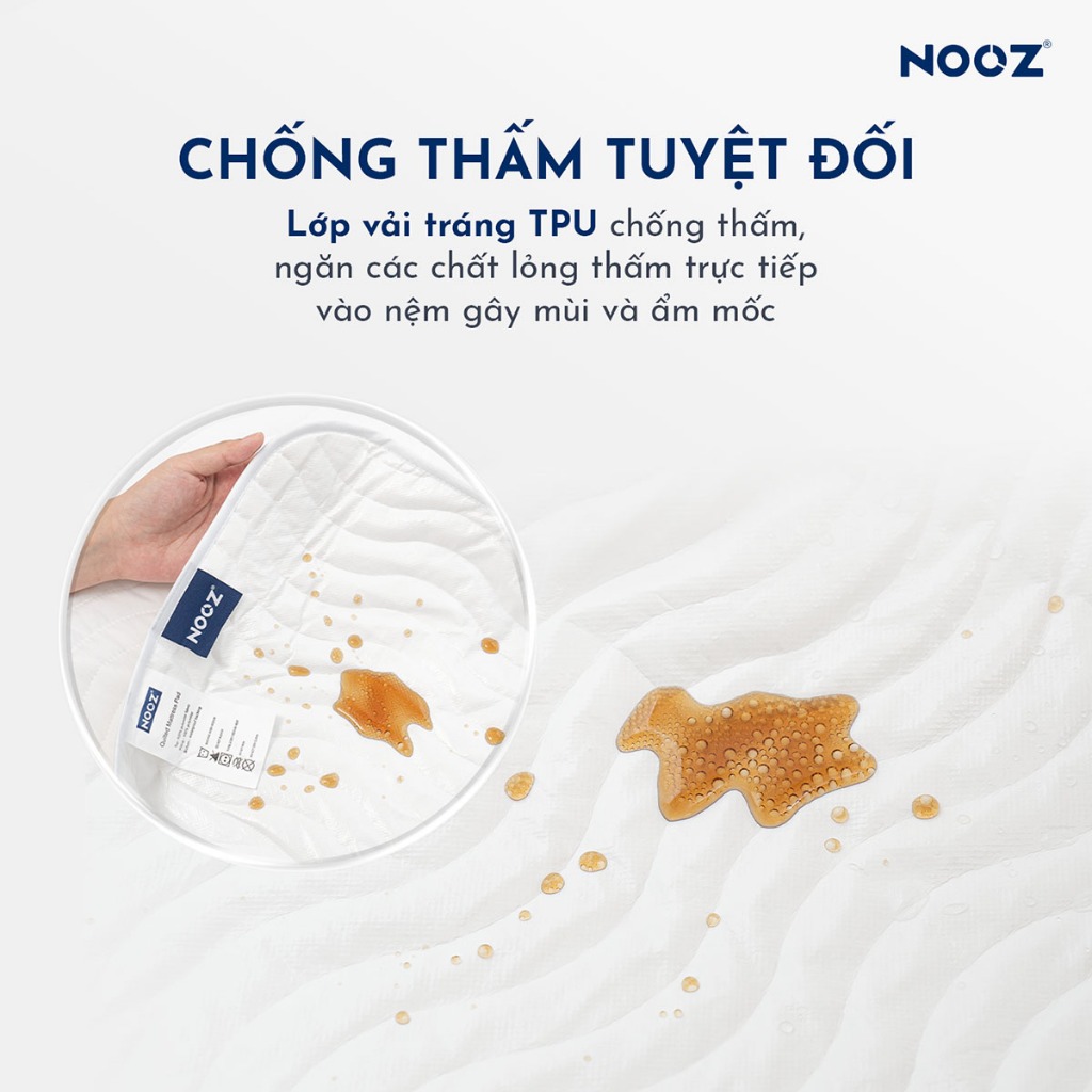 Tấm Bảo Vệ Nệm NOOZ Chống Thấm Tuyệt Đối Bề Mặt Kháng Khuẩn NOOZ Home Goods Mattress Protector | BigBuy360 - bigbuy360.vn