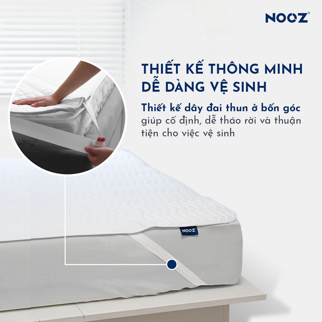 Tấm Bảo Vệ Nệm NOOZ Chống Thấm Tuyệt Đối Bề Mặt Kháng Khuẩn NOOZ Home Goods Mattress Protector | BigBuy360 - bigbuy360.vn