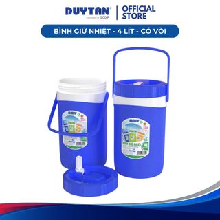  Bình Giữ Nhiệt 4lít có vòi DUY TÂN nhựa PP bình đá mini giữ lạnh đến 12 giờ nắp có ron chống rỉ nước 