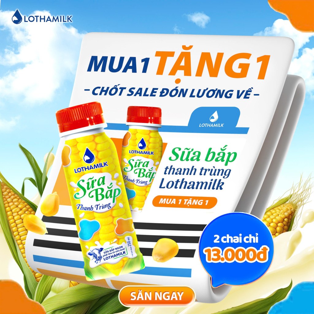 Sữa bắp thanh trùng Lothamilk chai 250ml