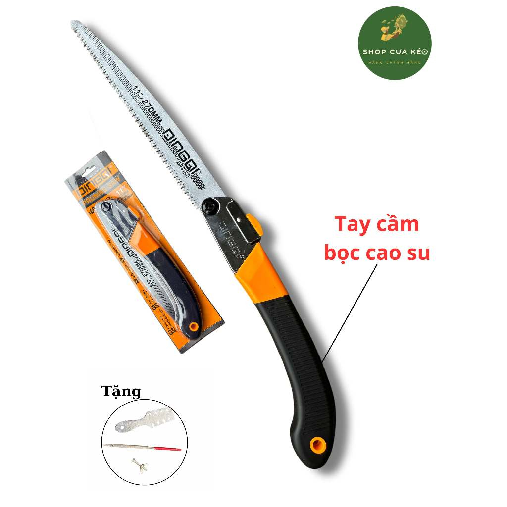 Cưa cầm tay gấp gọn DingQi tay cầm bọc su (kèm dũa và mở cưa)