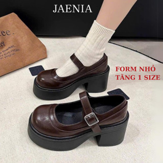 Giày búp bê lolita nữ đế độn 6cm da cao cấp mũi tròn kiểu học sinh Hàn Quốc giày nàng thơ GD053