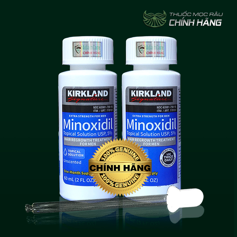 Dung dịch bôi Minoxidil 5% Date Mới Hỗ Trợ Mọc Râu Tóc